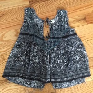 Free People loose open tie back top